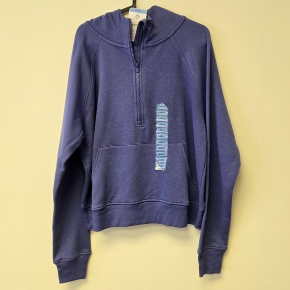 Member's Mark Ribbed Zip Hoodie Periwinkle L - Picture 3 of 8
